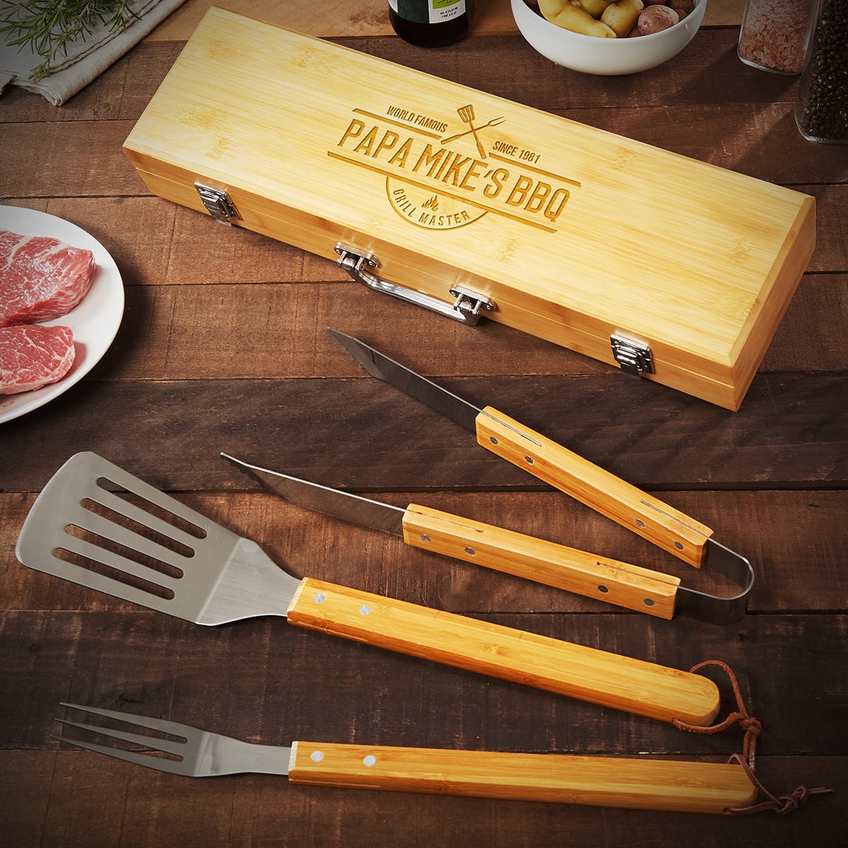 Personalized bbq tool set best sale