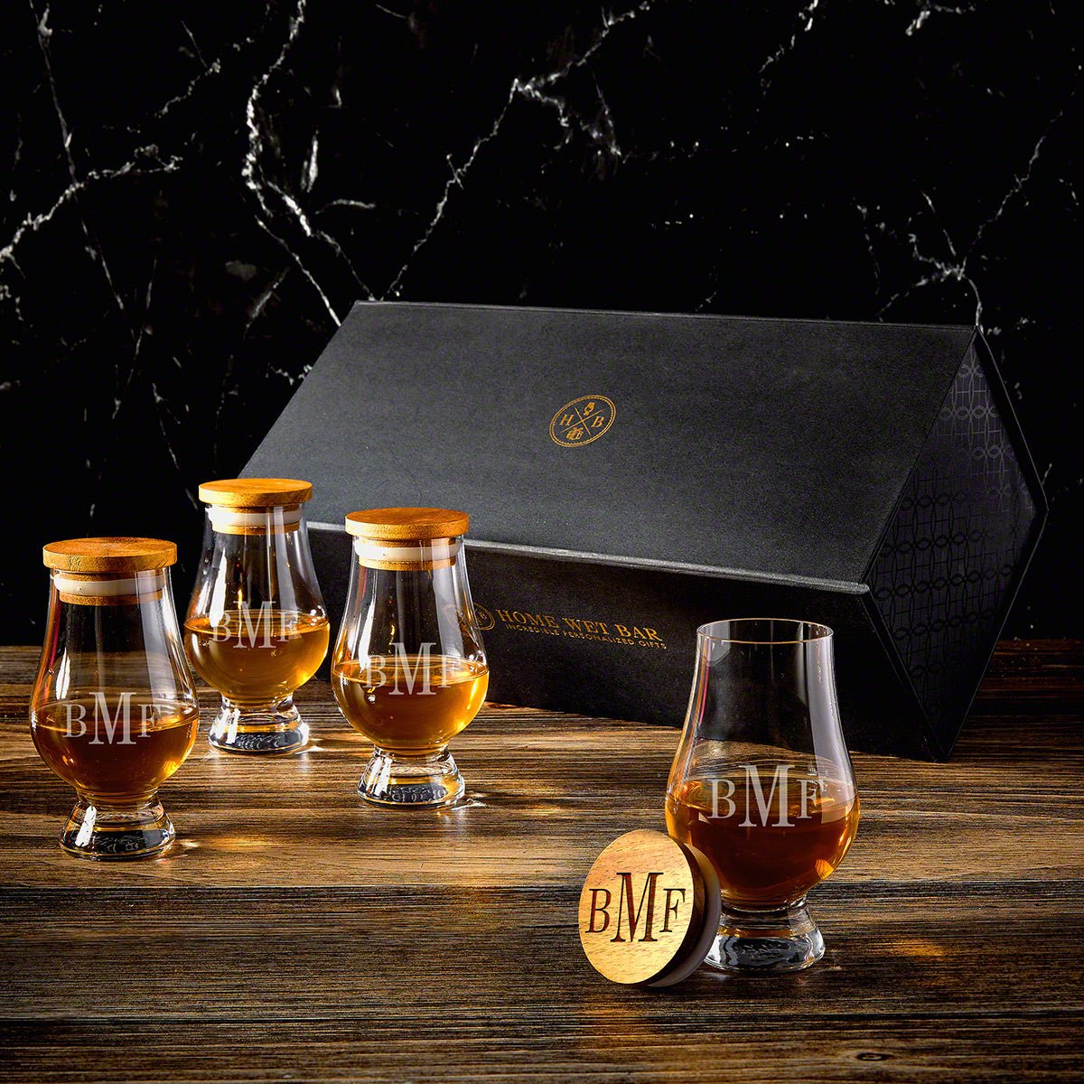 Regal Crest Custom Whiskey Nosing Glasses and Cigar Gift Set - Whiskey Lover Gift, Etched Snifter Glass, Anniversary Gift, cheapest Retirement Gift