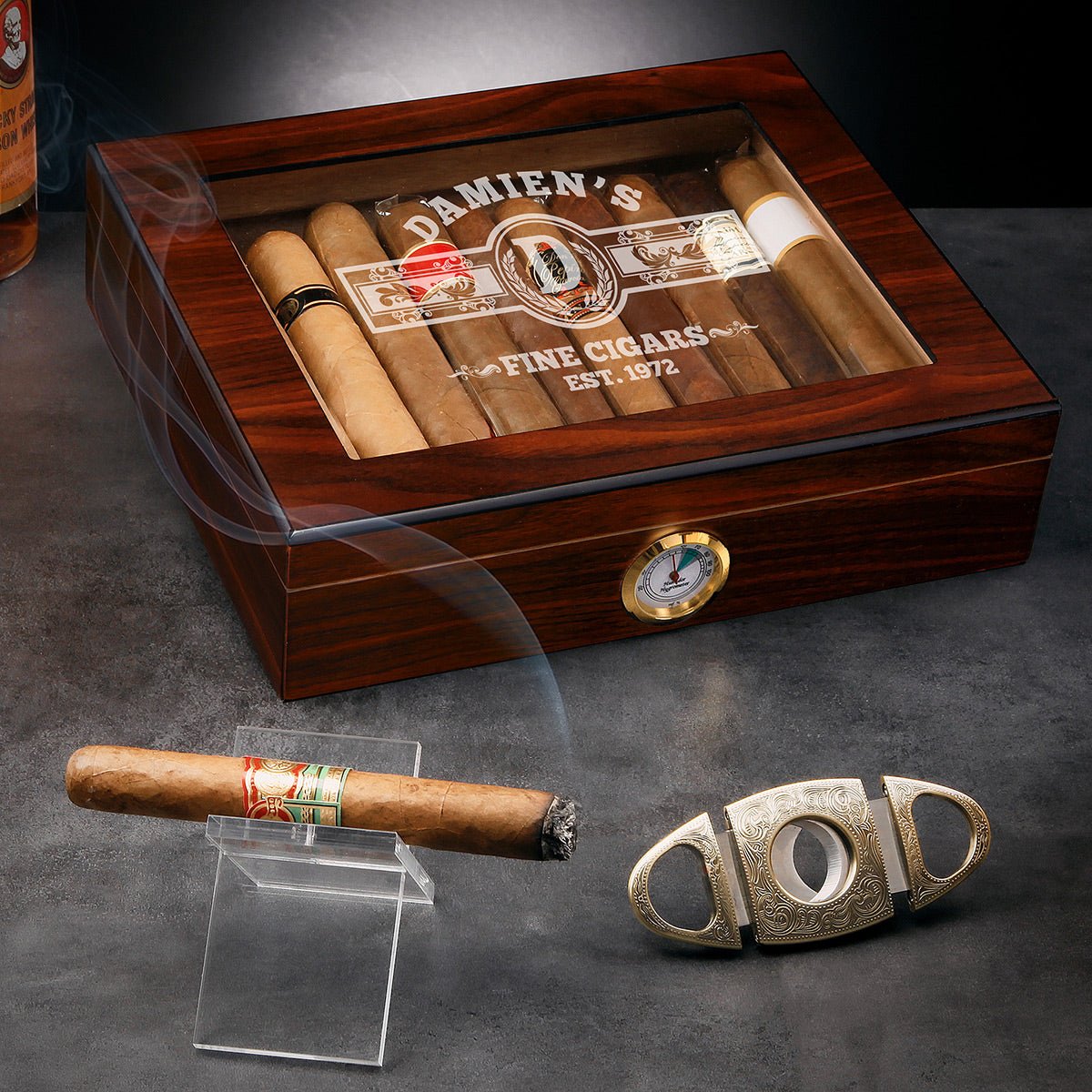 Personalized Cigar Humidor - Humidor Cigar Box - Cigar Box Wooden - Cigar Gift Set - Wood Cigar Holder - deals Cigar Humidor Kit - Cigar Gift Box