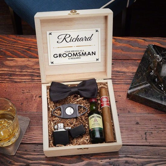 Personalized Cigar Set, Gift For Men, Husband Cigar Case, Engraved Gift,  Christmas Cigar Gift, Luxury Cigar Travel Case, Groomsmen Gift Case