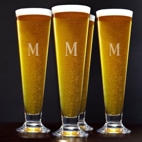 Custom Engraved Spiegelau Crystal Beer Pilsner, Groomsmen Beer Glass
