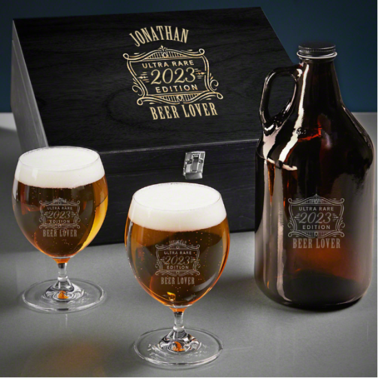 Custom Beer Gift Basket 8 Pc Beer Lover Gift, Etched IPA Glasses, Etched  Beer Snifters, Gift for Him, Husbands Birthday 