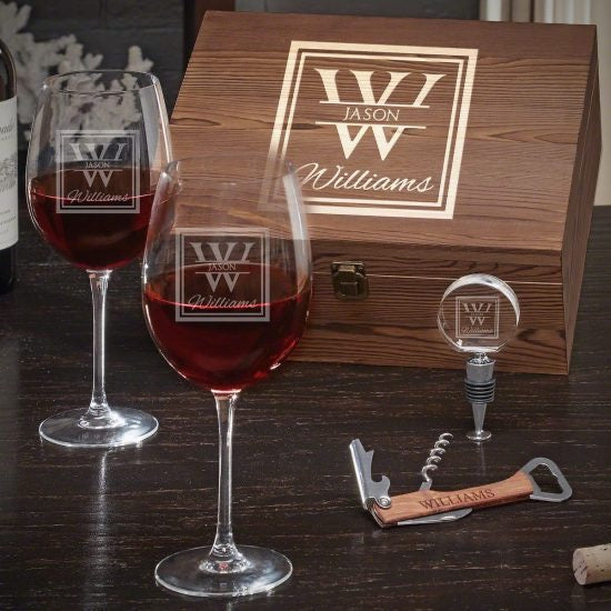 Edge Wine Glasses, Modern & Elegant Square Glass Set of 2, Large Red Wine or White Wine Glass - Unique Gift for Women, Men, Wedding, Anniversary 