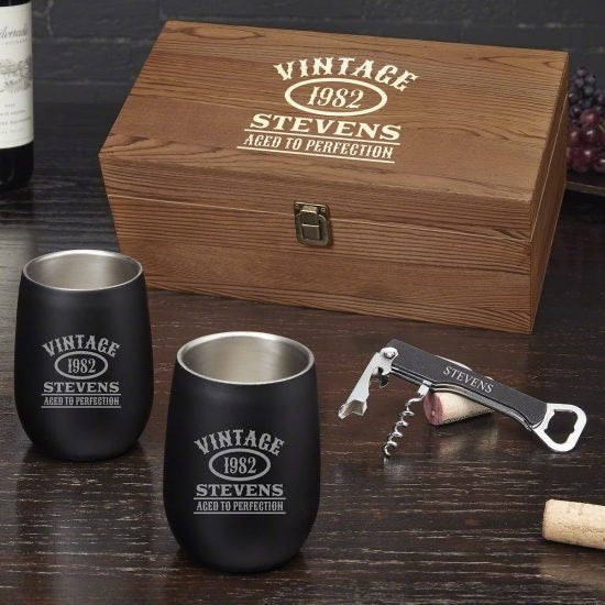 Stainless Steel Wine Tumbler Gift Box Set