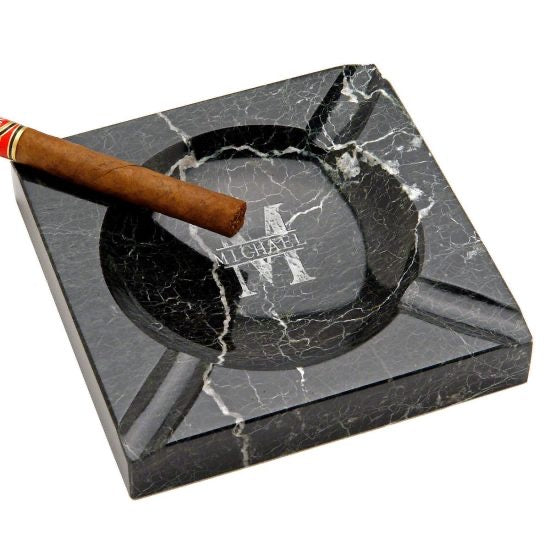 Personalized marble cigar ashtray