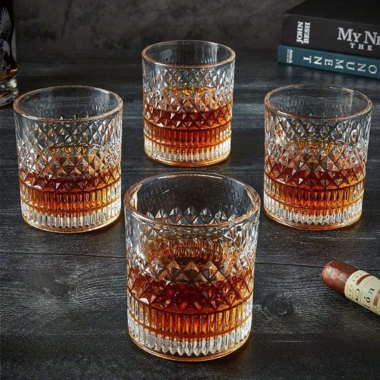Spinning Whiskey Glasses Set of 4, Rotatable Old Fashioned Glasses, Cocktail  Glasses, Rock Glasses, Bourbon Glasses for Bar, Party and Home, Whiskey  Glasses Gift for Father, Men, Husband, Boyfriend 