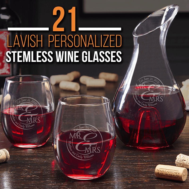 21 Lavish Personalized Stemless Wine Glasses - HomeWetBar