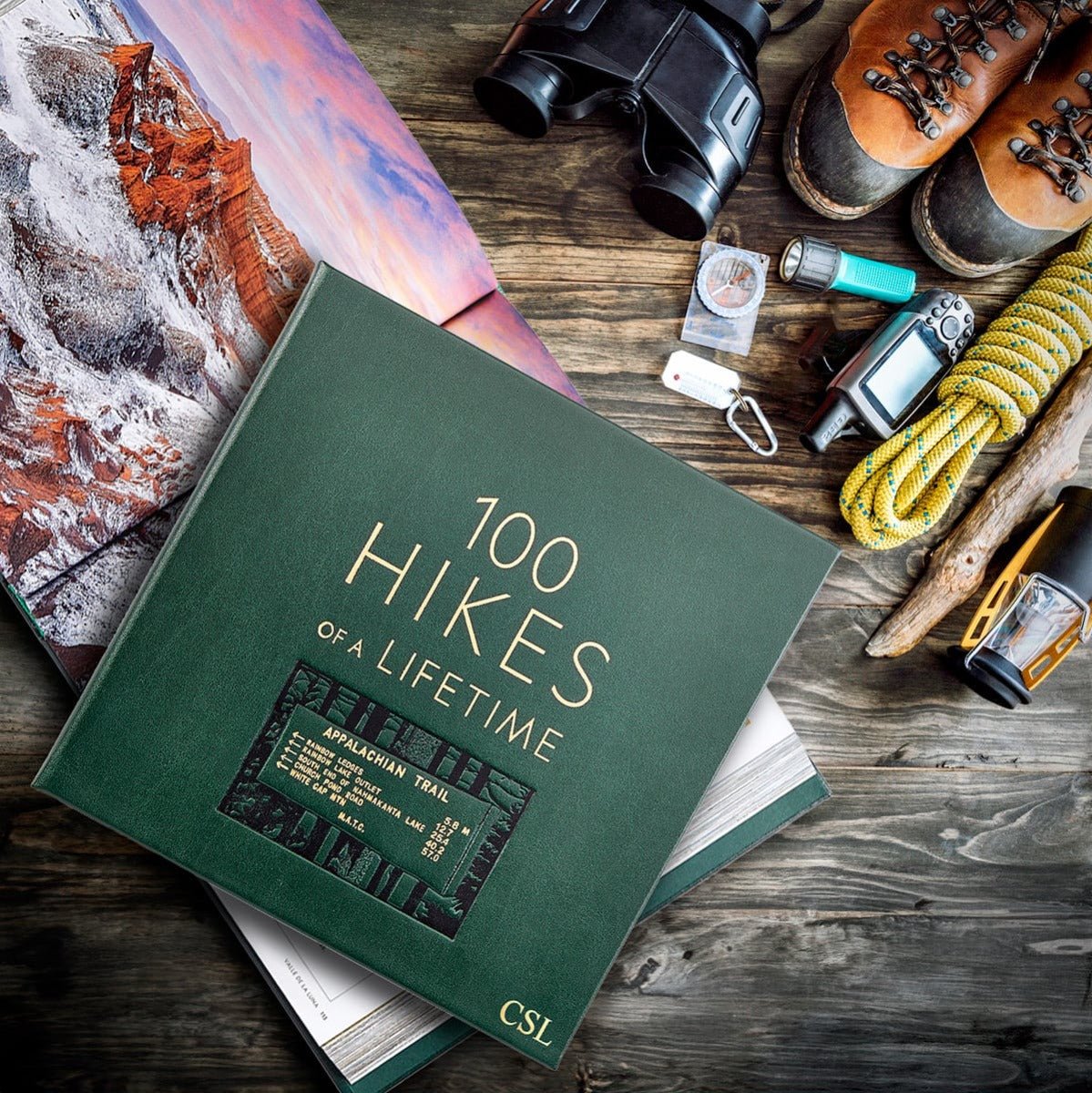 100 Hikes of a Lifetime, Personalized Leather Bound Book