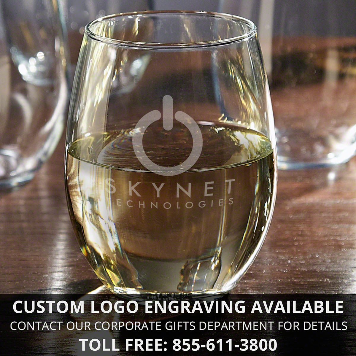 Stemless Custom Engraved Wine Glass