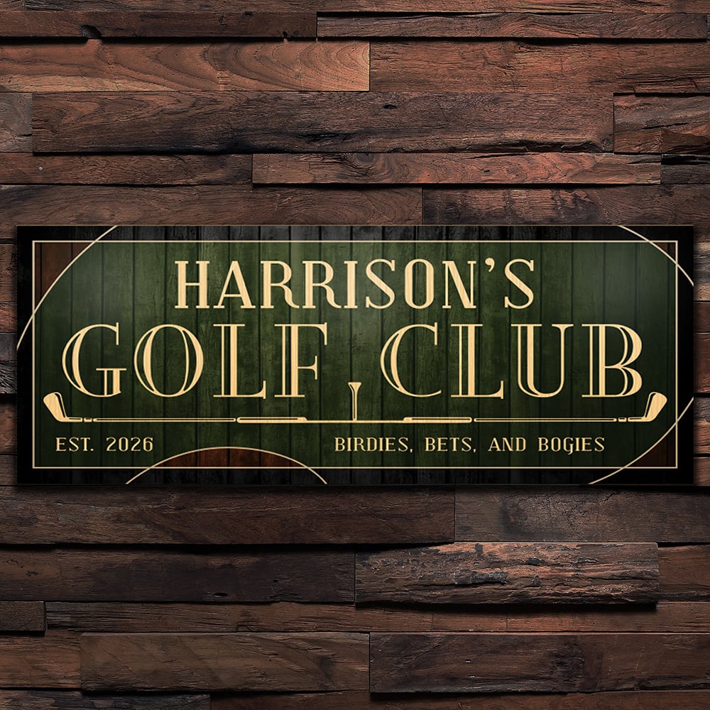 Personalized Golf Club Sign, Custom Golf Gift