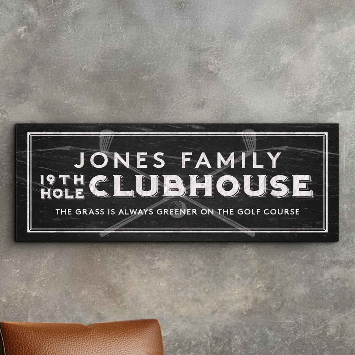 19th Hole Clubhouse Custom Golf Sign, Rectangle