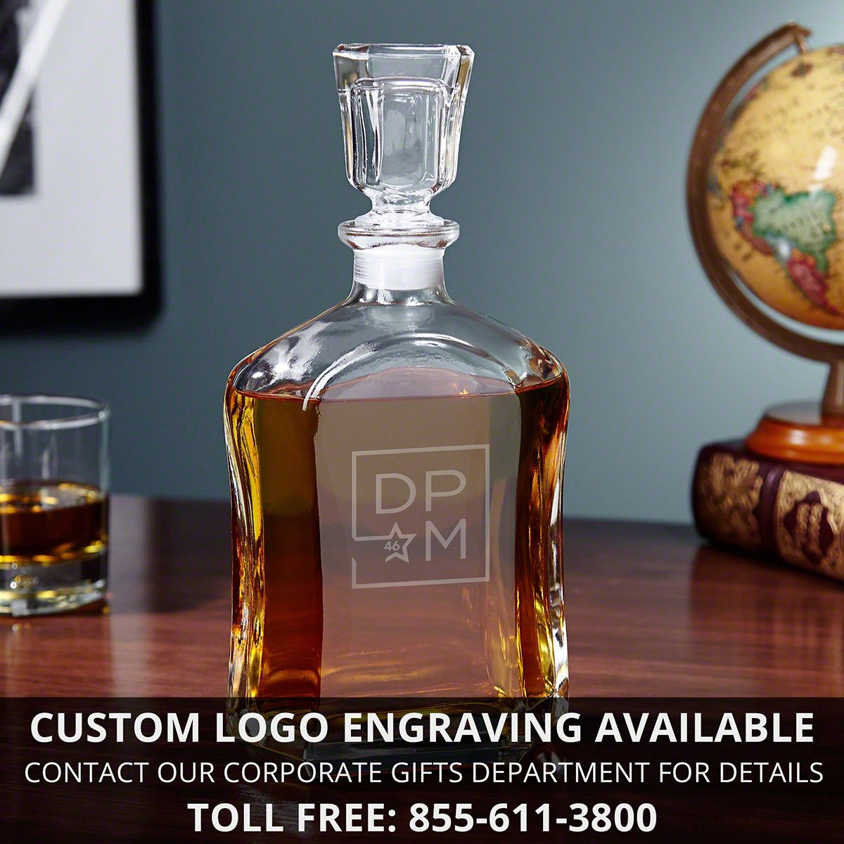 Personalized Luxury Boxed Decanter Set With Sculpted Glass 