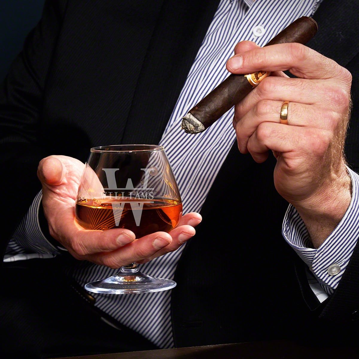 Custom Cognac Gift Set with Cigar Accessories