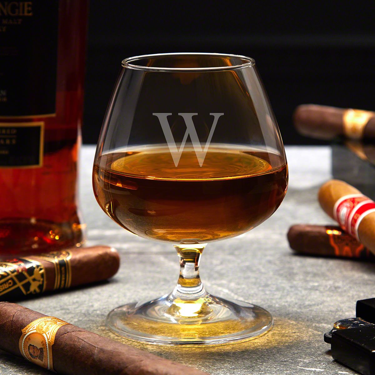 Custom Cognac Gift Set with Cigar Accessories