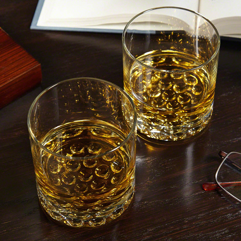 Engraved Boxed Whiskey Glass Set With Bullet Whiskey Stones 