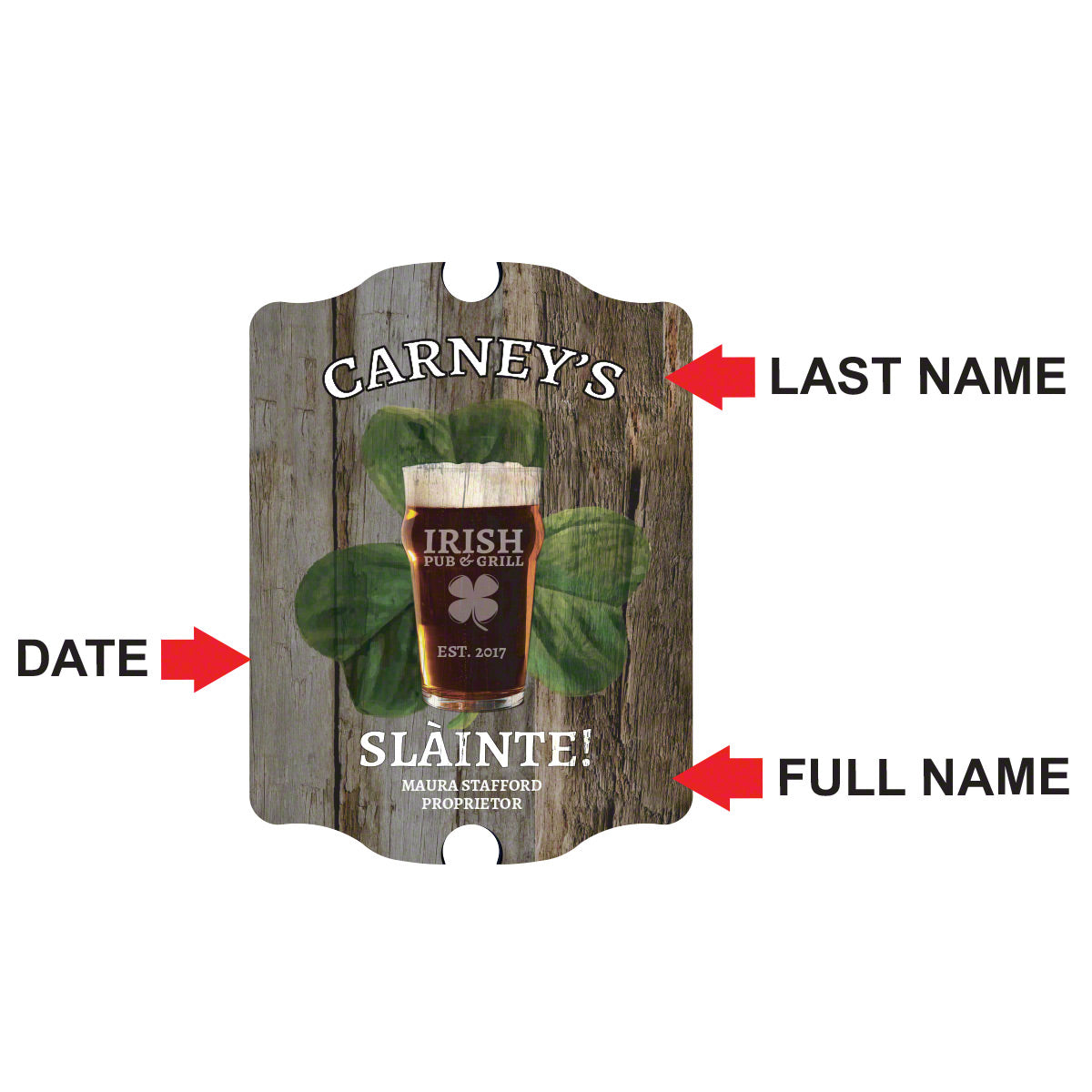 Slinte Toast Personalized Bar Sign