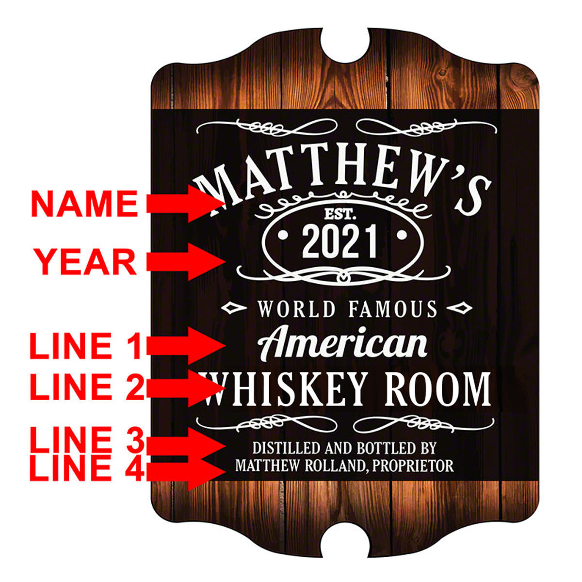 Famous Tennessee Whiskey Room Custom Bar Wall Decor Sign