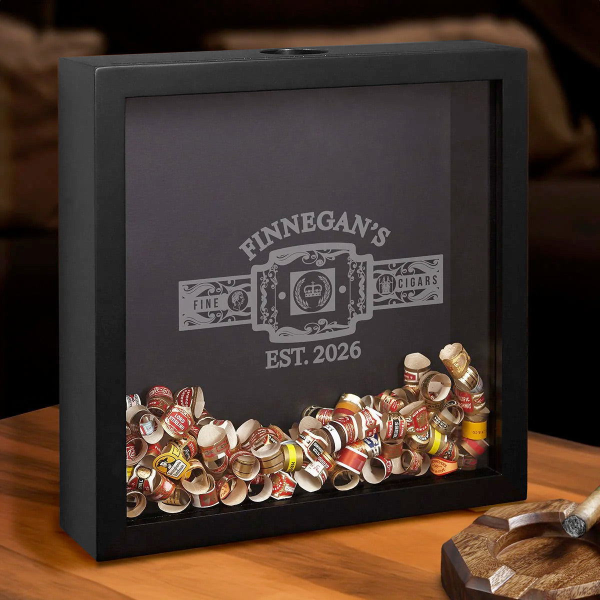 Fine Cigars Cigar Band Holder Shadow Box