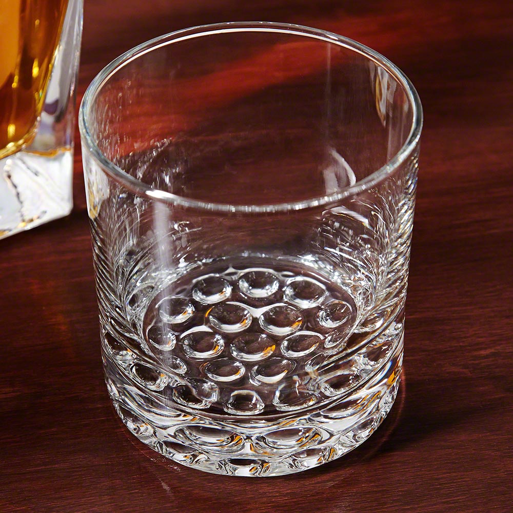 Ultra Rare Custom Decanter Presentation Set with Whiskey Glasses - Walnut Bar Serving Tray & Display Set