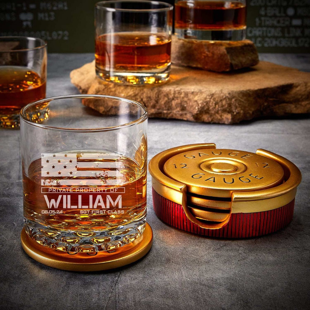 Buckman Custom Patriotic Gift USA Bourbon Glass 