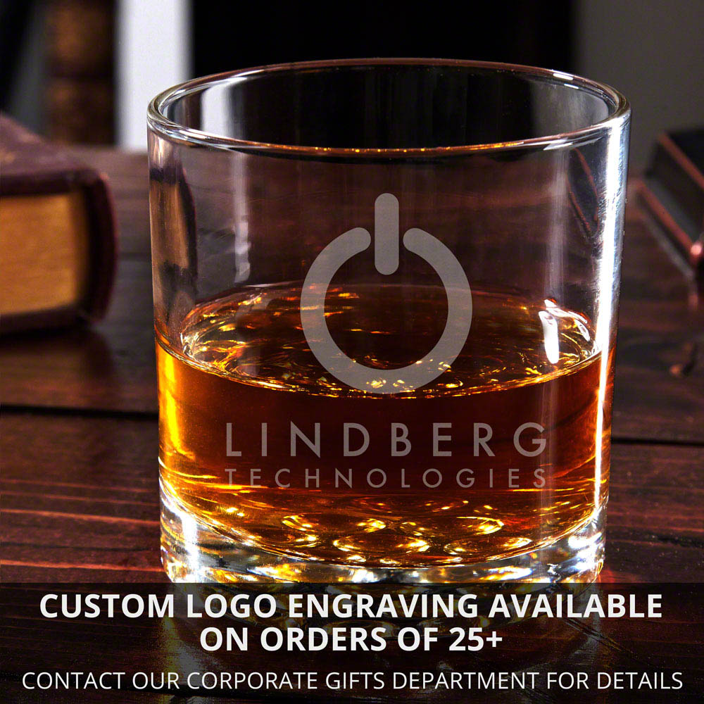 Custom Liquor Decanter Presentation Set with Buckman Whiskey Glasses - Bar Serving Tray & Display Set