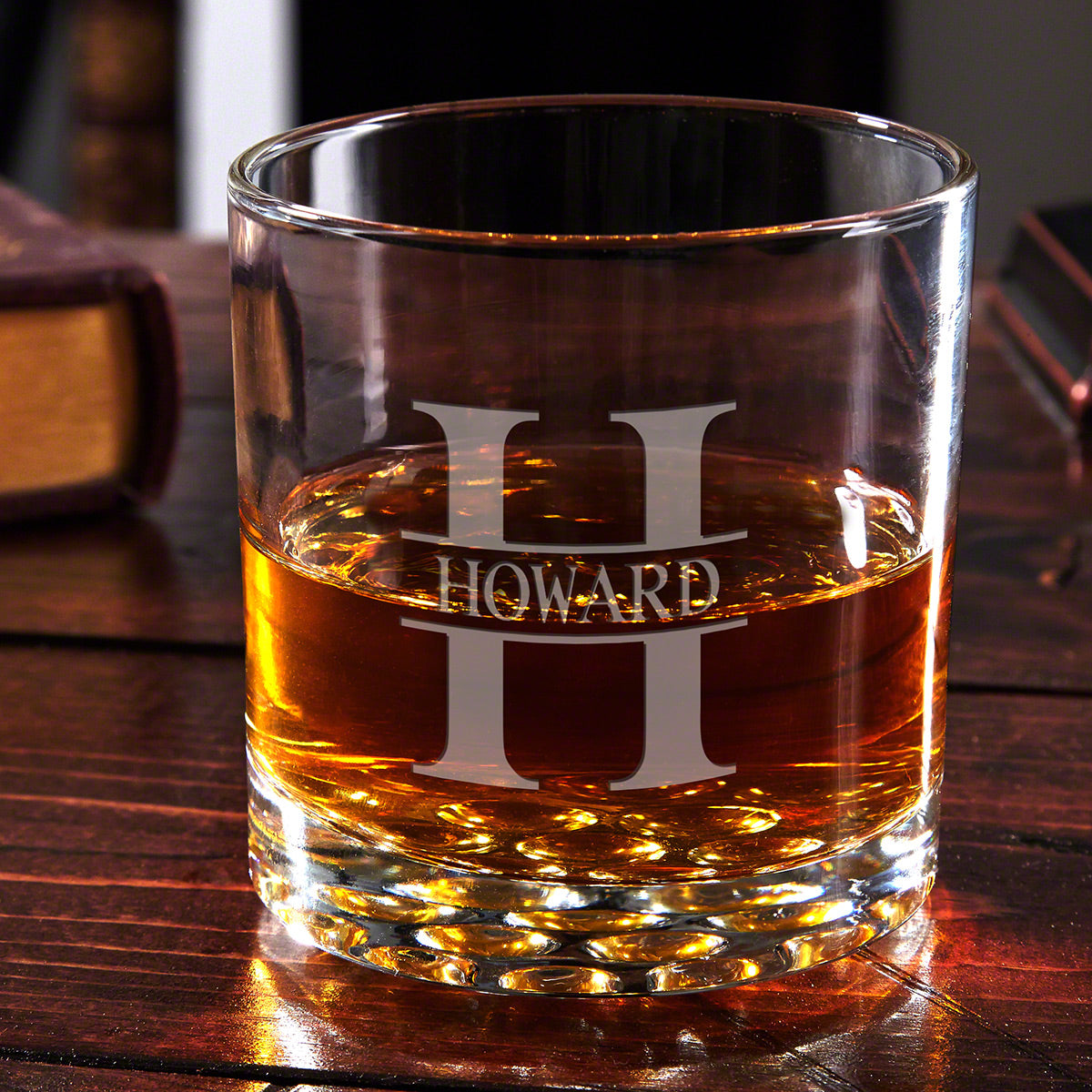 Personalized Whiskey Glass & Stone Set