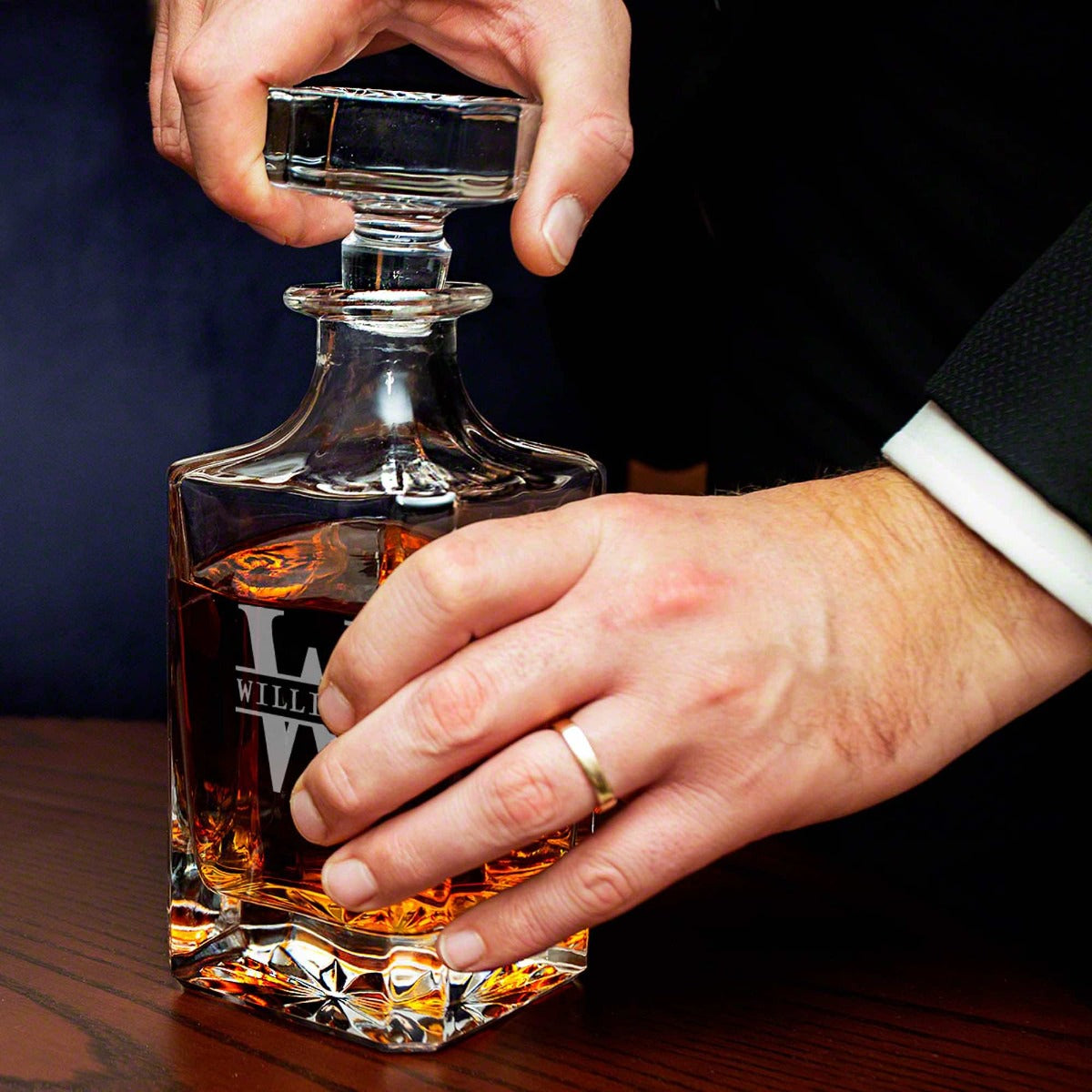 Personalized 7 pc Luxury Truman Whiskey Decanter Set