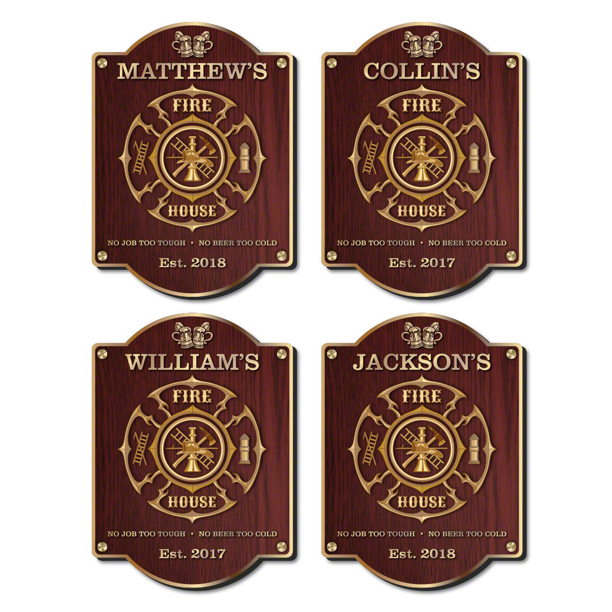 Personalized Fire House Firefighter Bar Sign