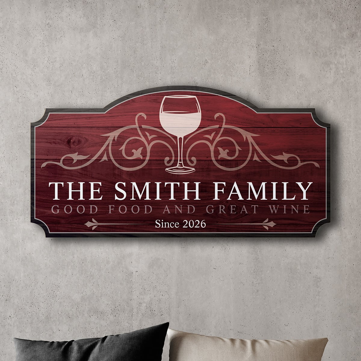 Wine and Family Custom Wooden Sign (3 color options)