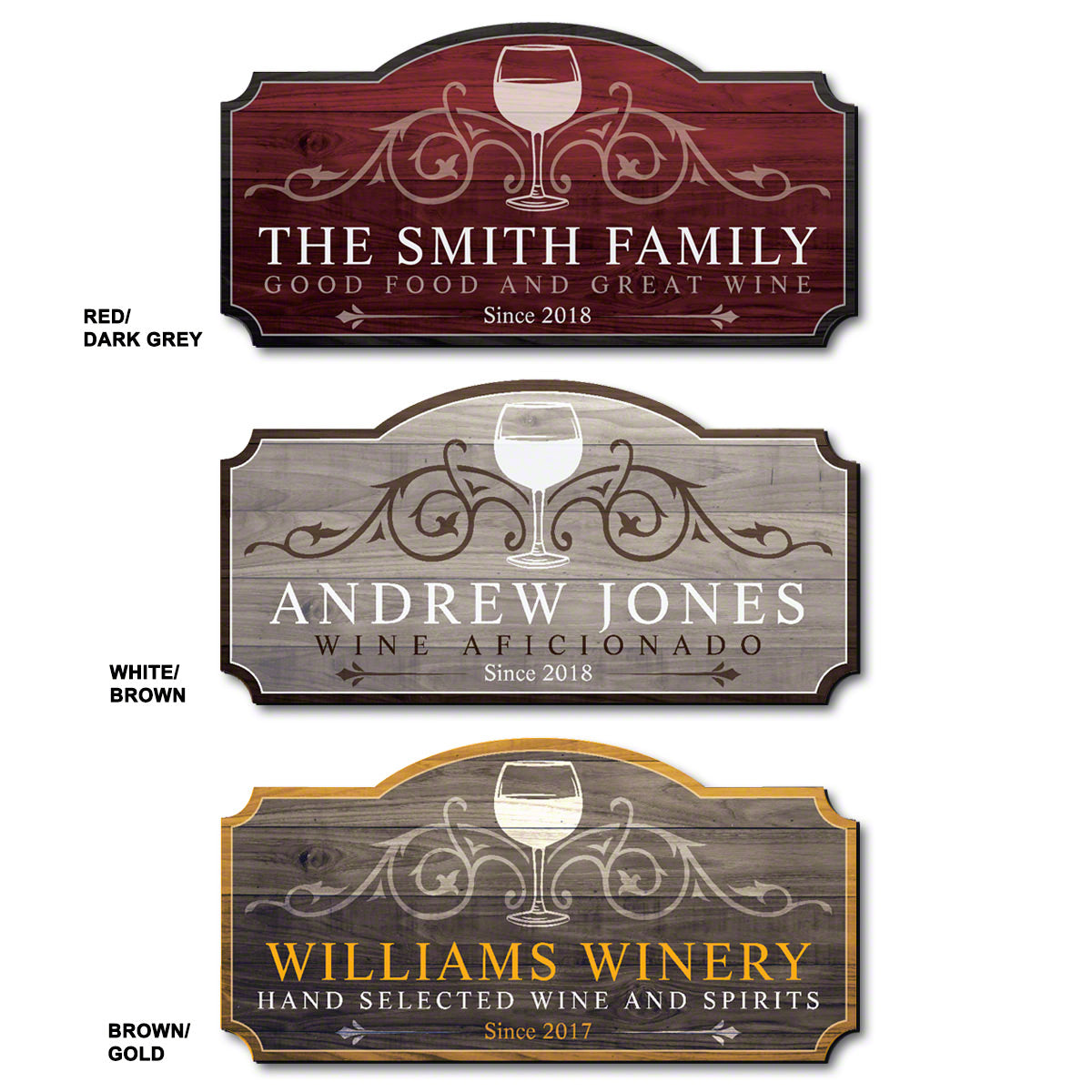 Wine and Family Custom Wooden Sign (3 color options)