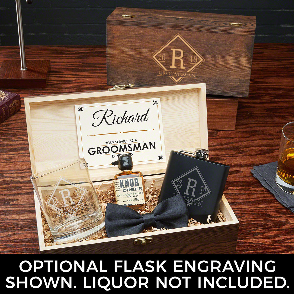 Customized Groomsmen Gift Set with Wood Box