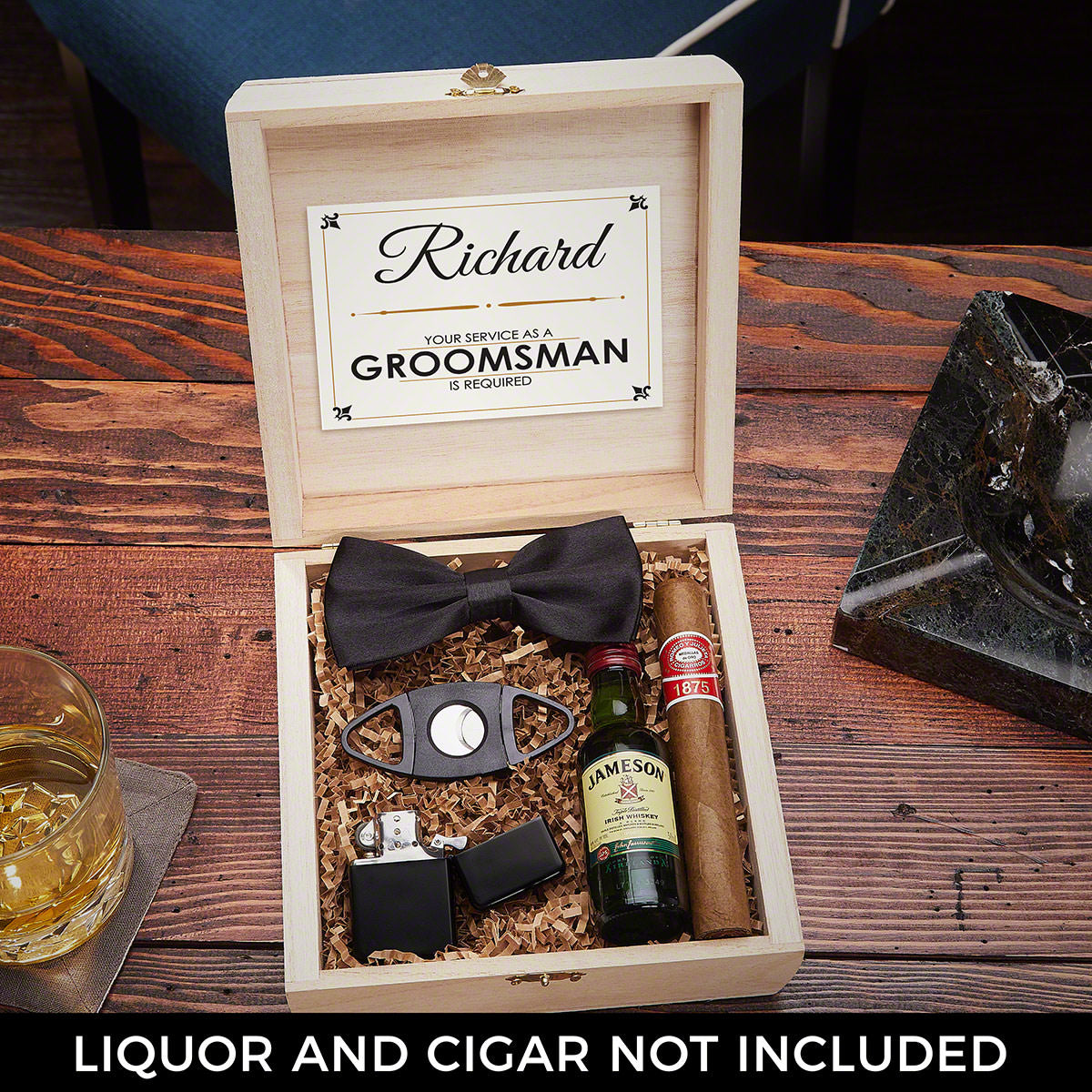 Blackout Cigar Crate Groomsmen Gift Box Set