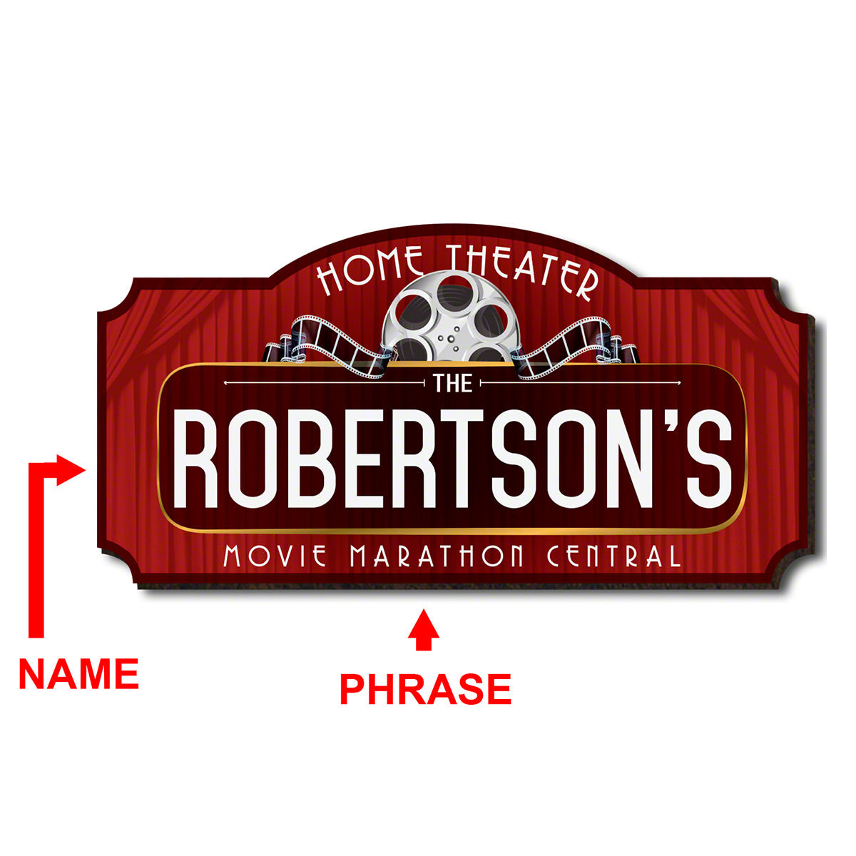 Red Carpet Personalized Movie Theater Marquee Sign