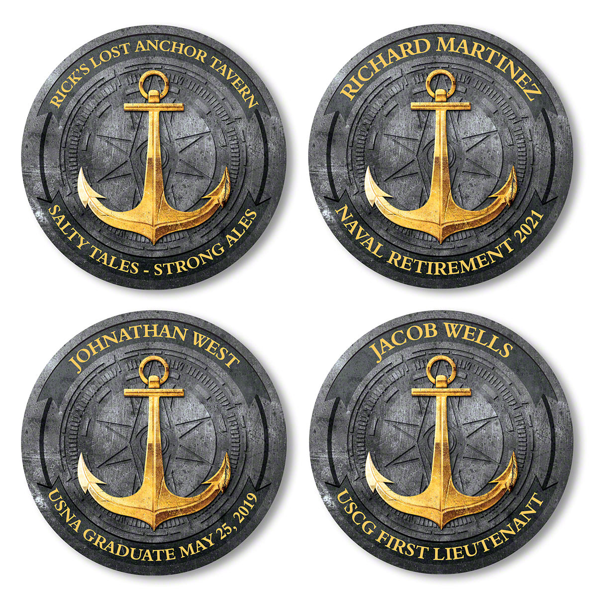 Anchors Aweigh Personalized Round Wood Tavern Sign
