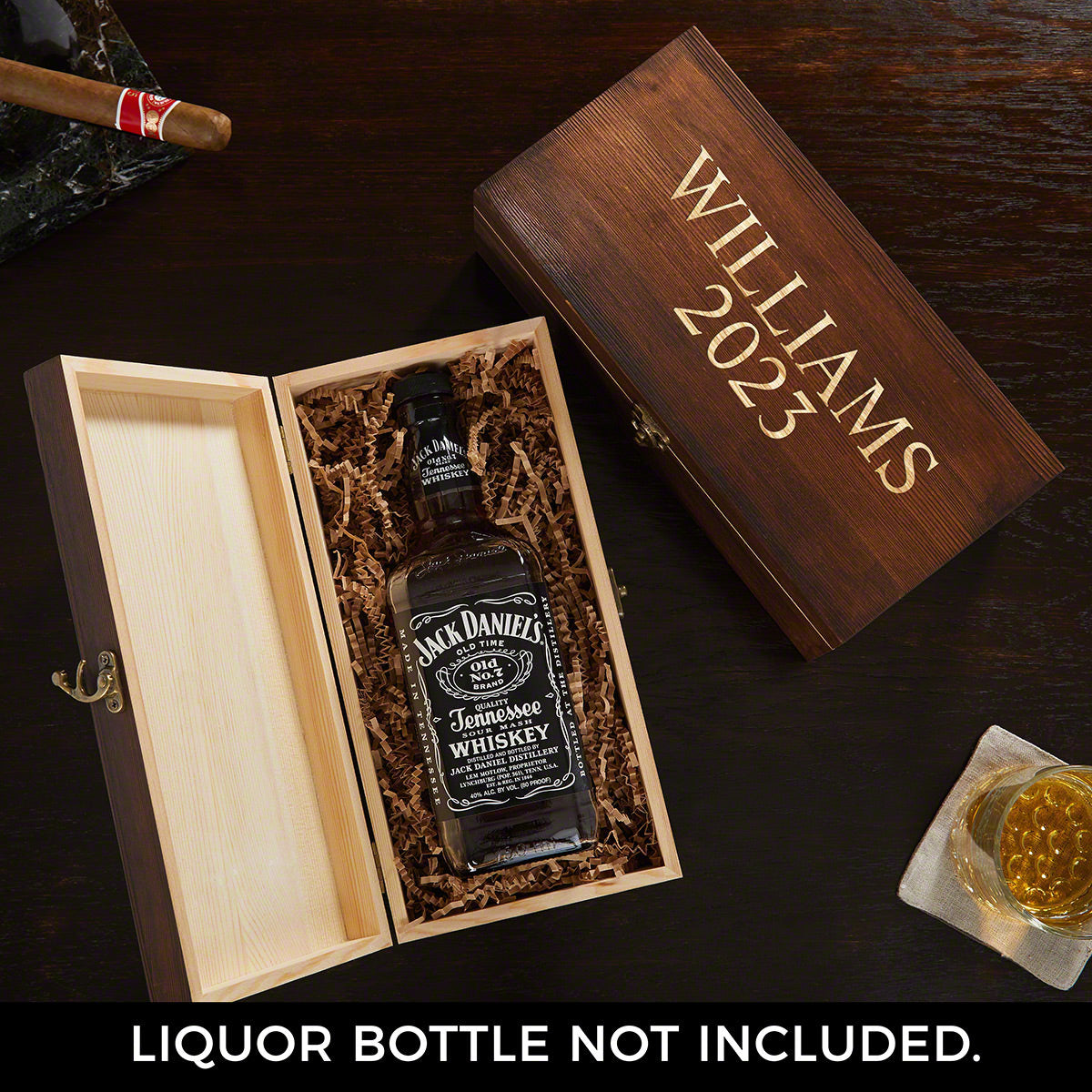 Custom Engraved Wooden Gift Box for Liquor Bottles 
