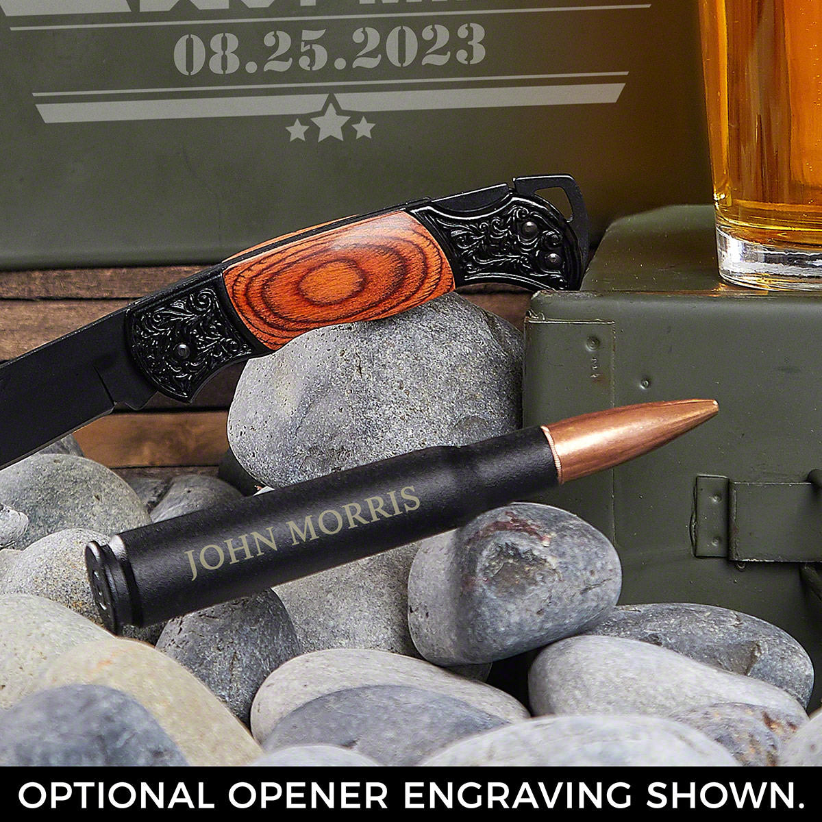 Personalized Ammo Can & Bullet Opener Groomsmen Gift Set