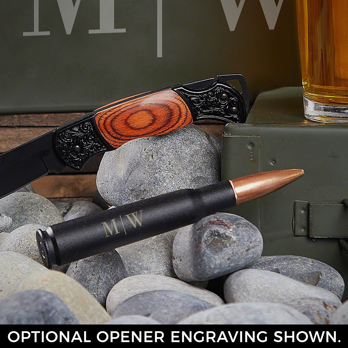 Customized Ammo Can & Bullet Opener Beer Gift Set