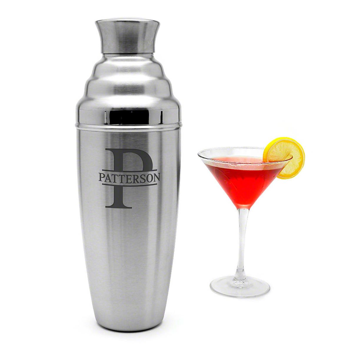 Engraved Extra Large Stainless Steel Cocktail Shaker