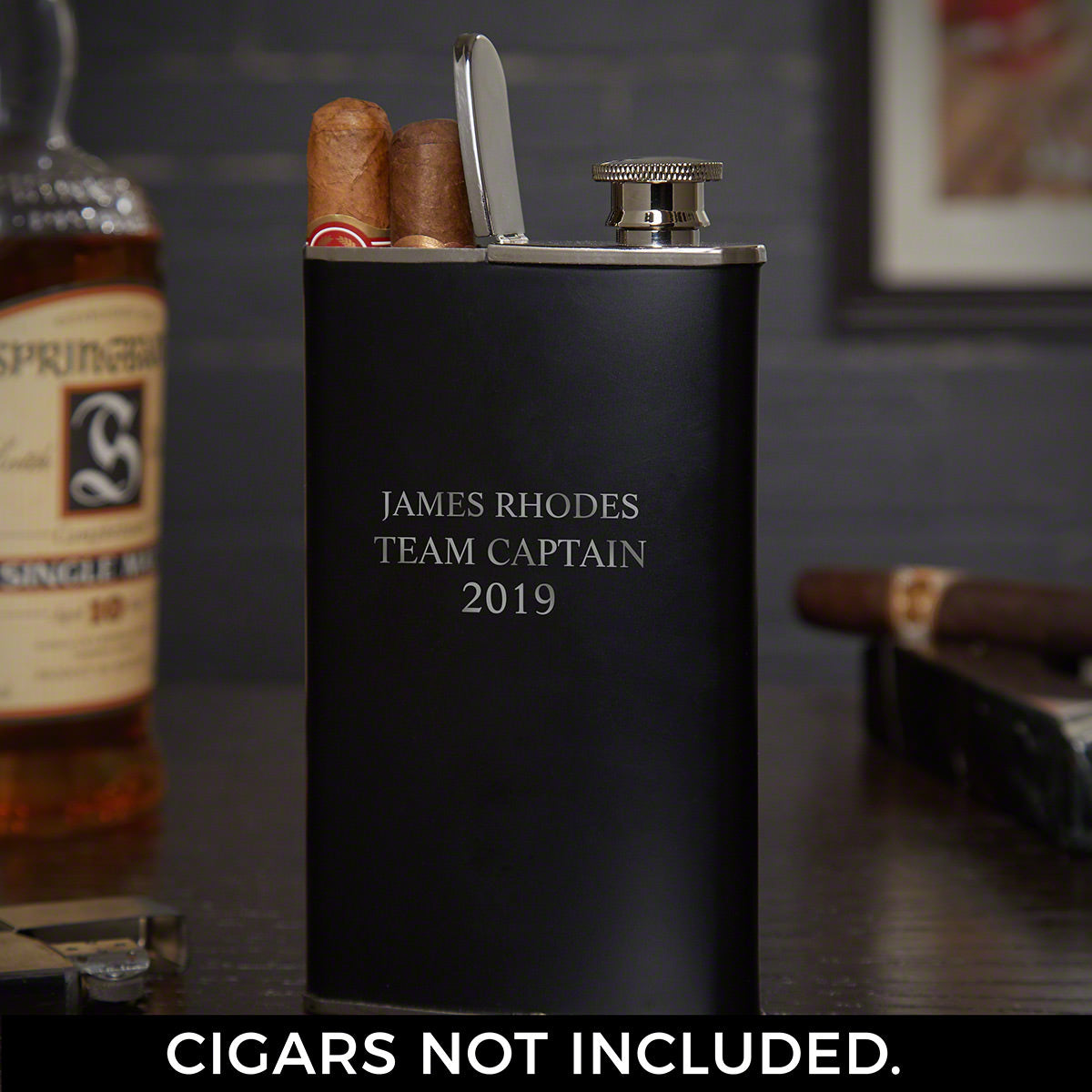 Stainless Steel Personalized Cigar Holder Flask
