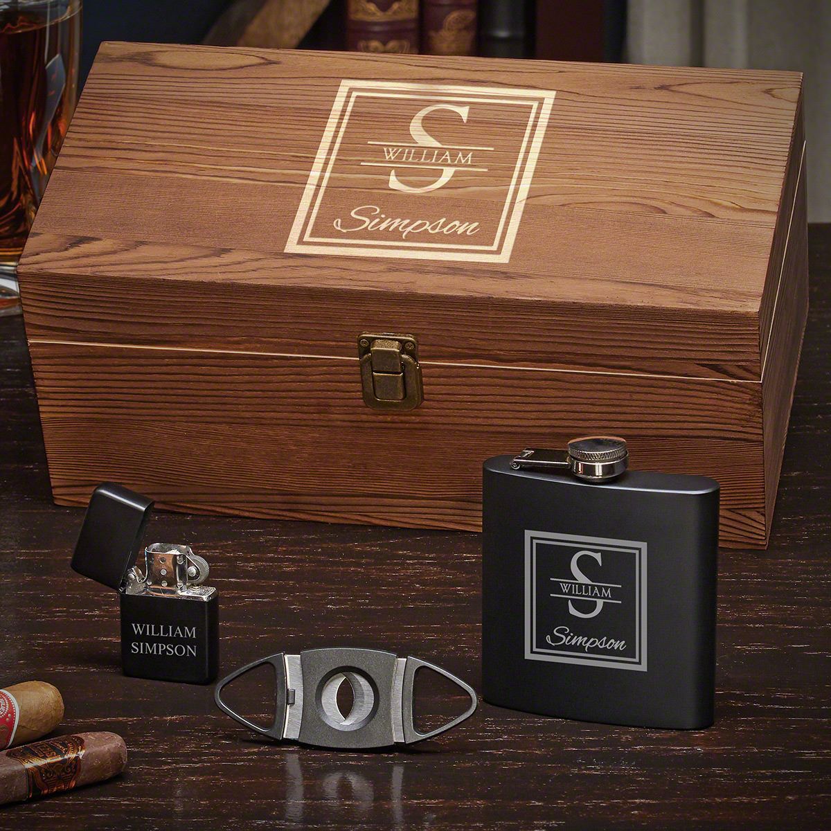 The Essentials Engraved Boxed Set - Unique Cigar Gifts