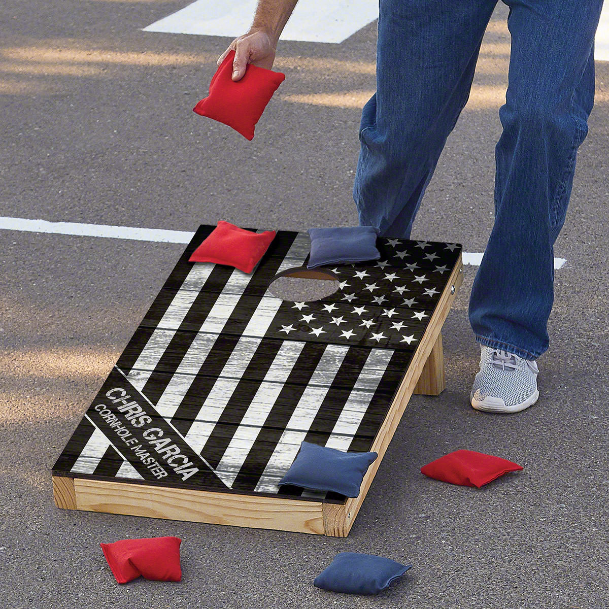 American Flag Cornhole Set of 2 Cornhole Boards -  Bean Bag Toss Game 