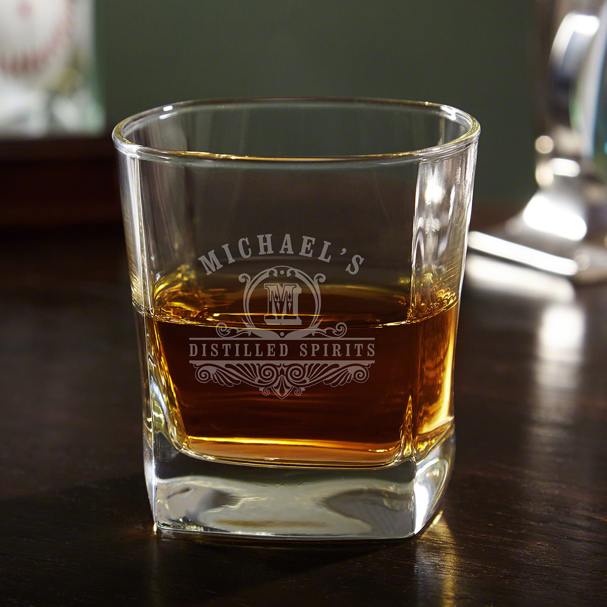 Personalized Square Whiskey Glass