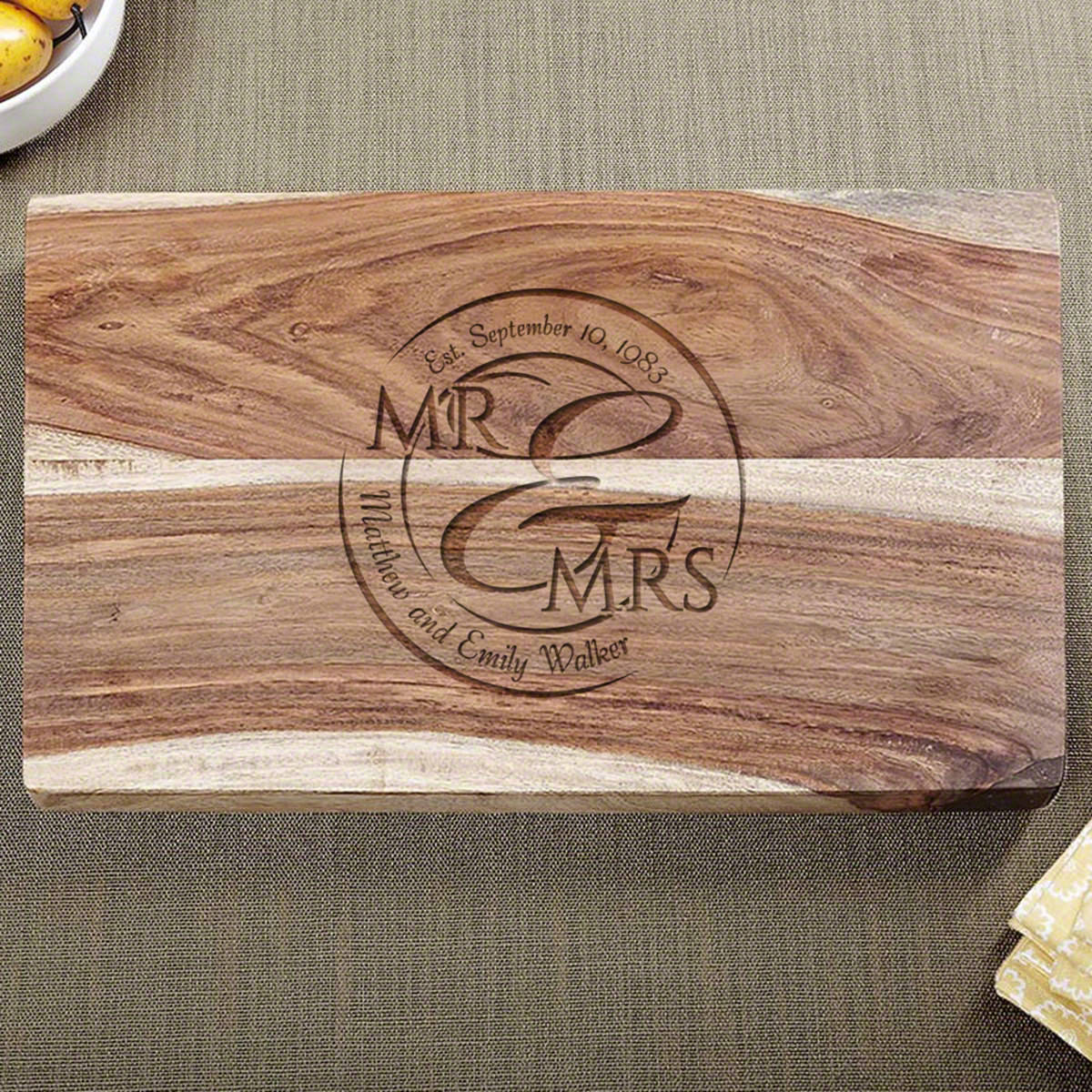 Exotic Hardwood Personalized Cutting Board - (1in Thick)