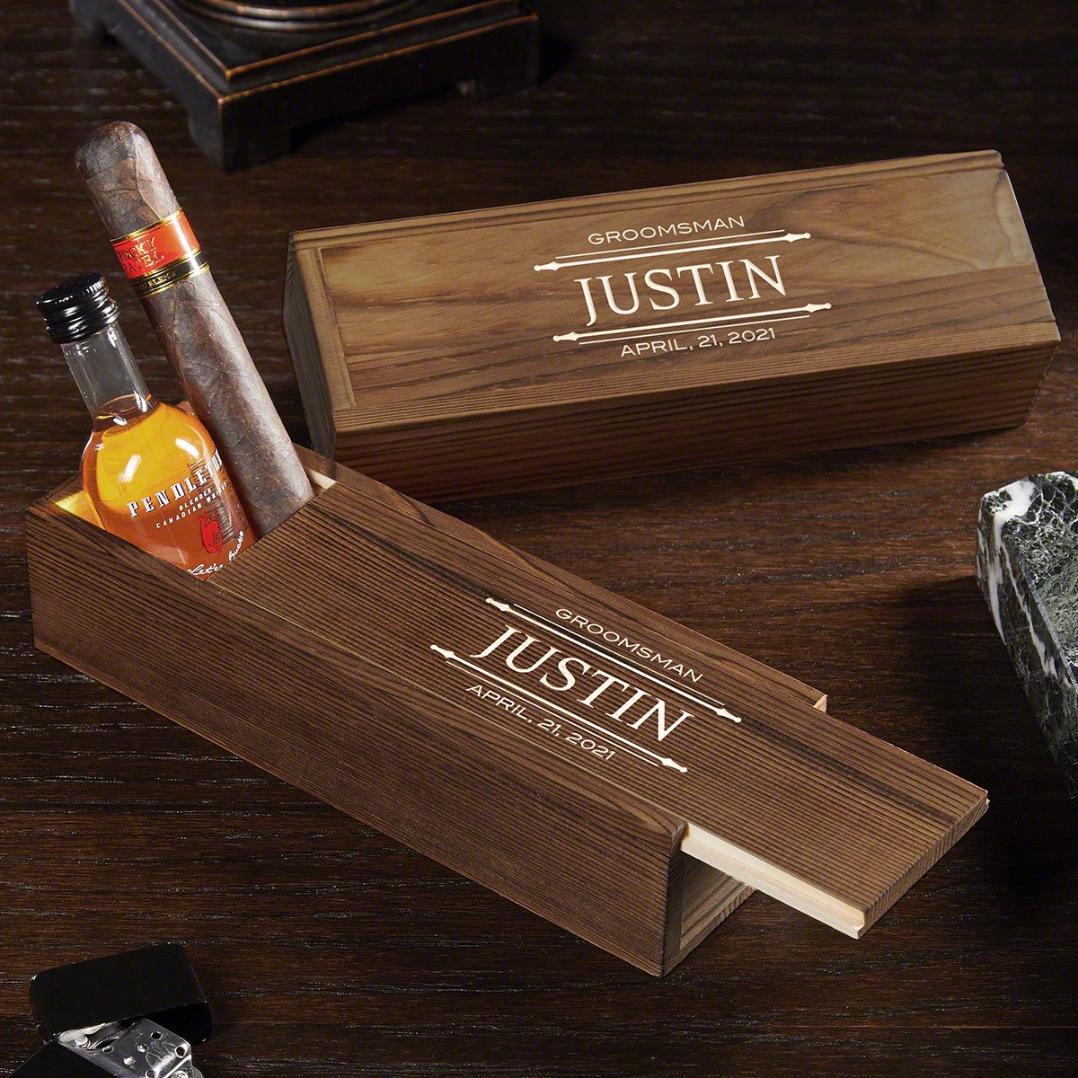 Customizable Cigar Box - Gift for Groomsmen