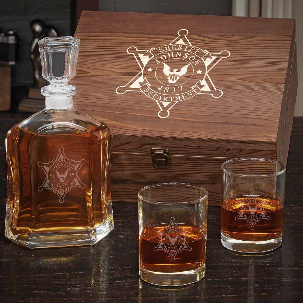 Personalized Argos Decanter Set Sheriff Gifts