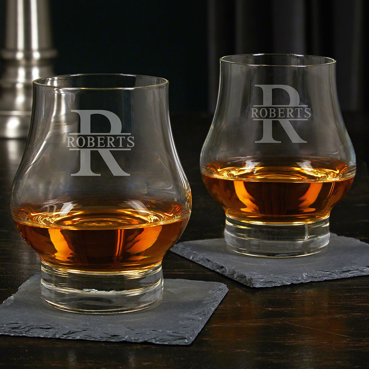 Etched Official Kentucky Bourbon Whiskey Taster Glasses, Set of 2