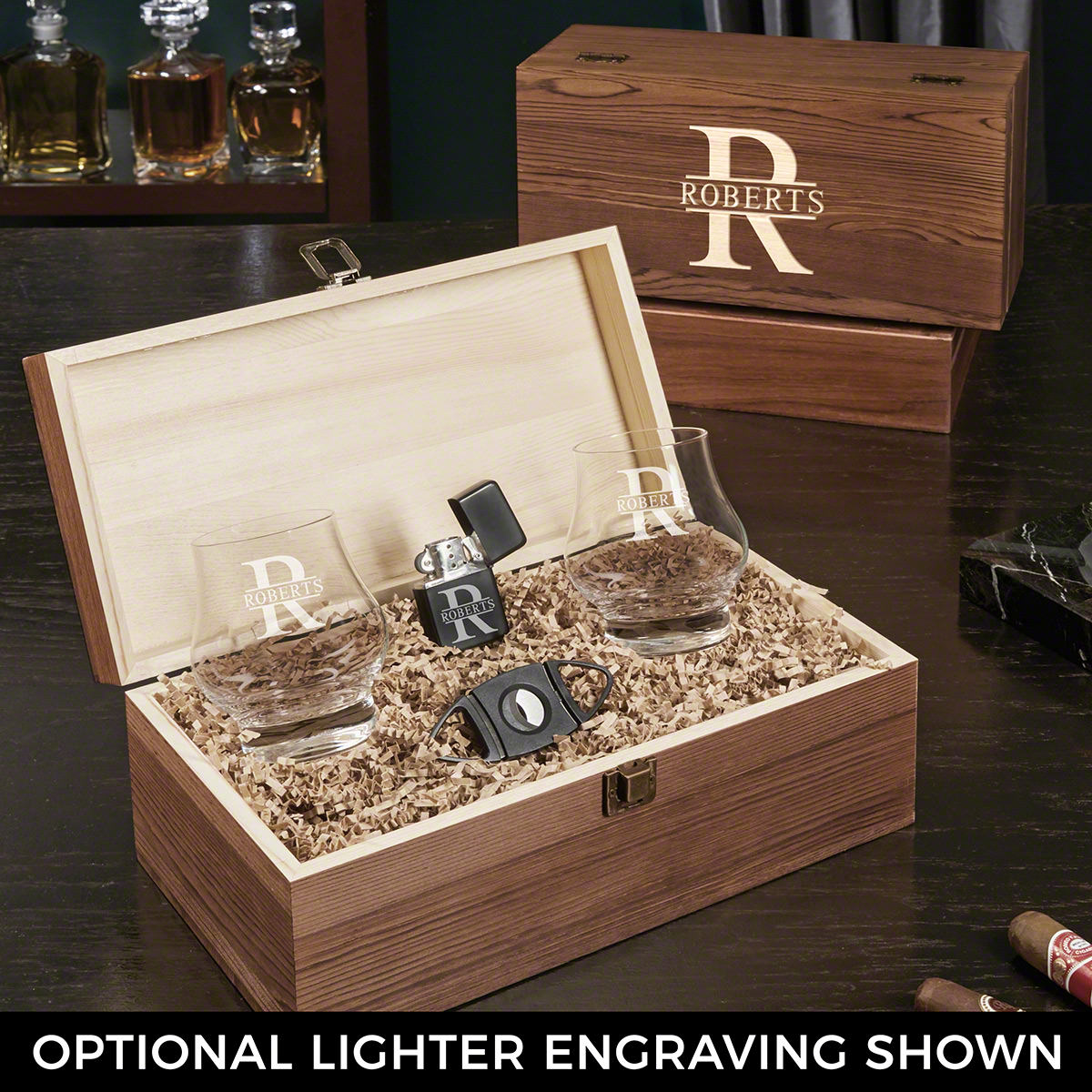 Custom Official Kentucky Bourbon Trail Whiskey and Cigar Gift Set