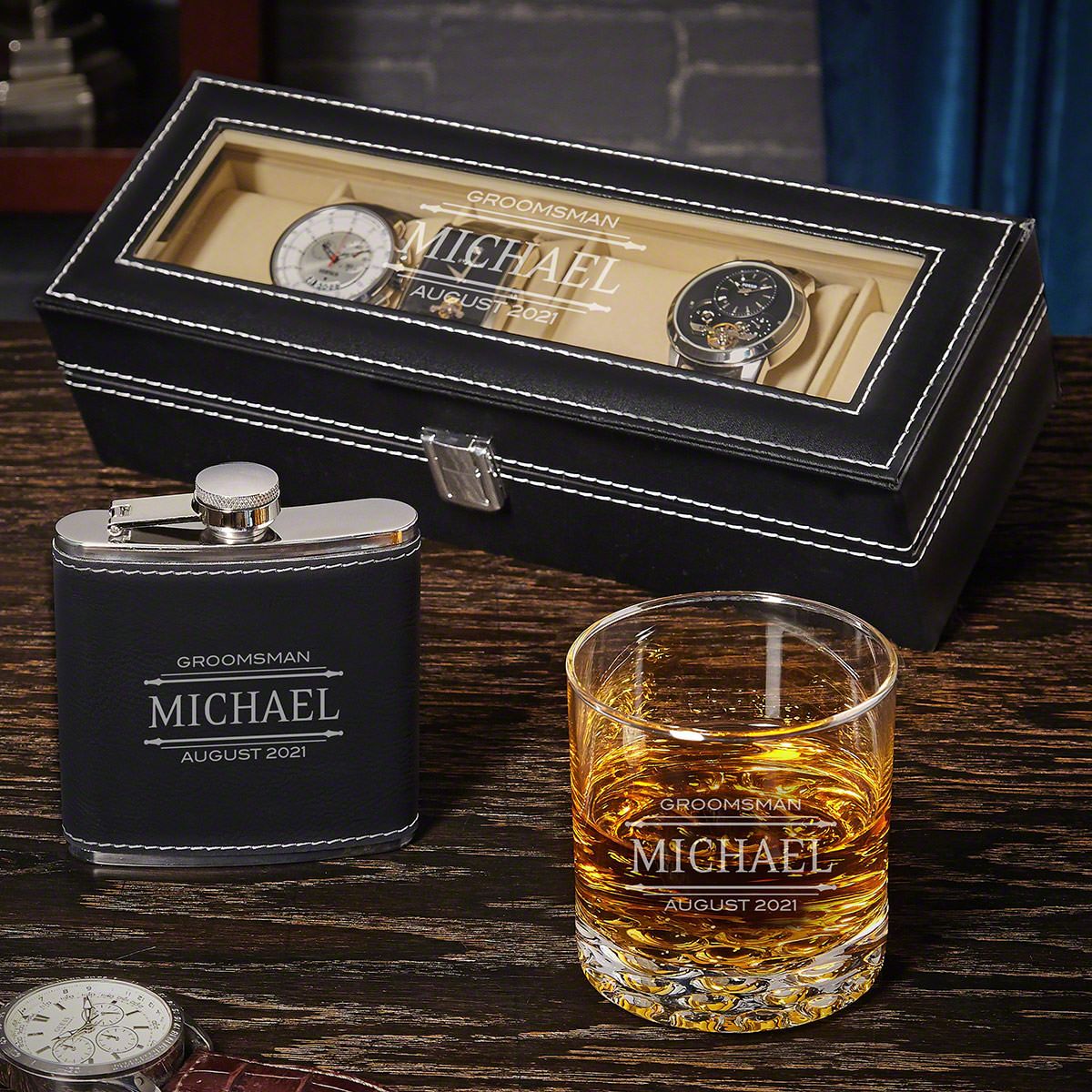 Personalized Set of Groomsmen Gifts