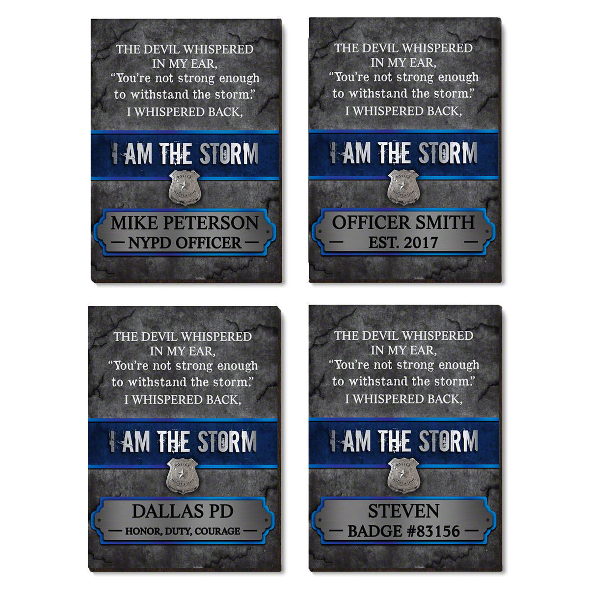 The Storm Personalized Wood Sign Gift for Police Officer