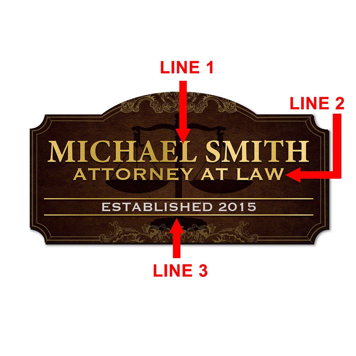 Advocate of Justice Personalized Wood Sign Gift for Attorney